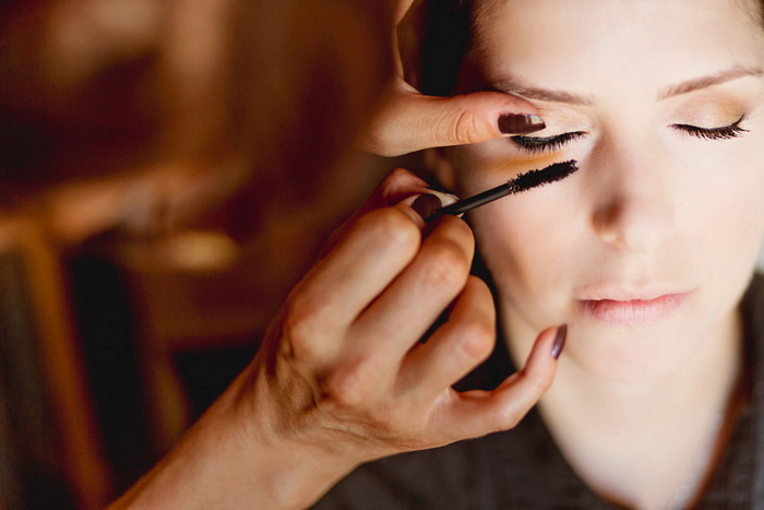 bride getting her make-up done