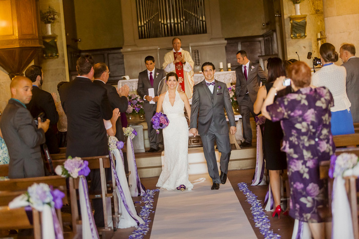 bride and groom recessional