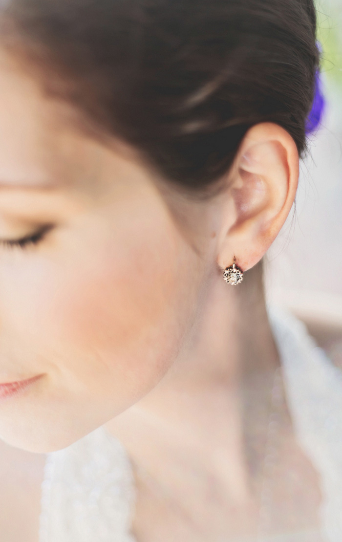 bride's diamond earrings