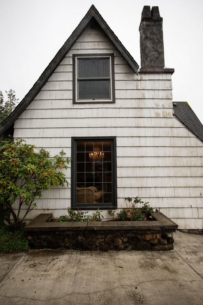 white shingled house