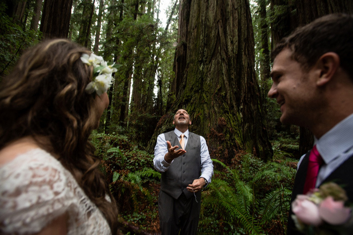 officiant flipping coin