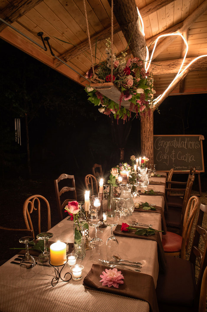 treehouse wedding reception set-up