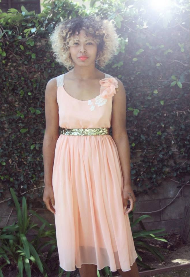 summer peach dress