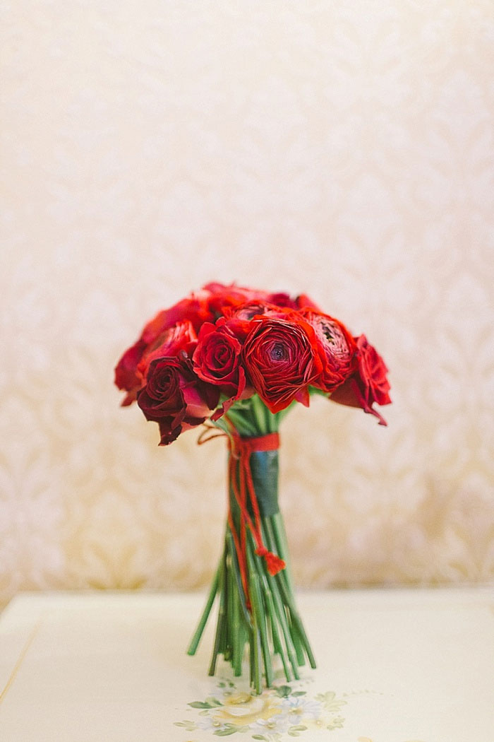 red ranunculus wedding bouquet