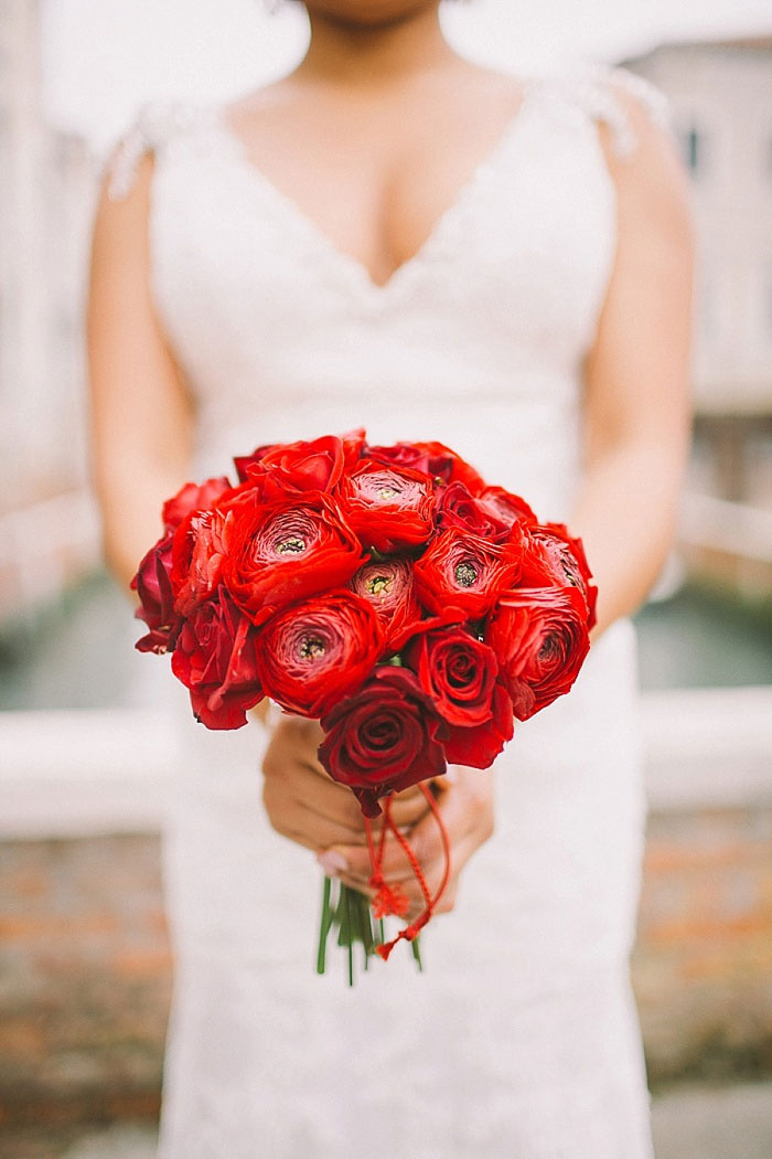 red ranunculus wedding bouquet