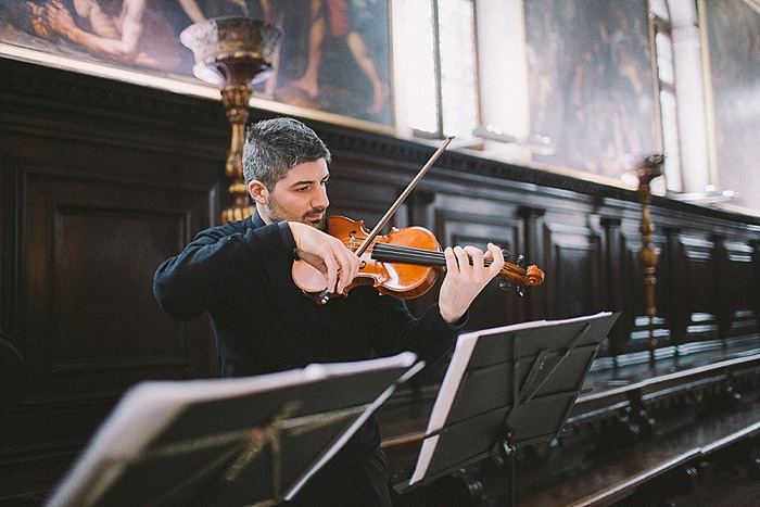 violinist at Venice elopement ceremony