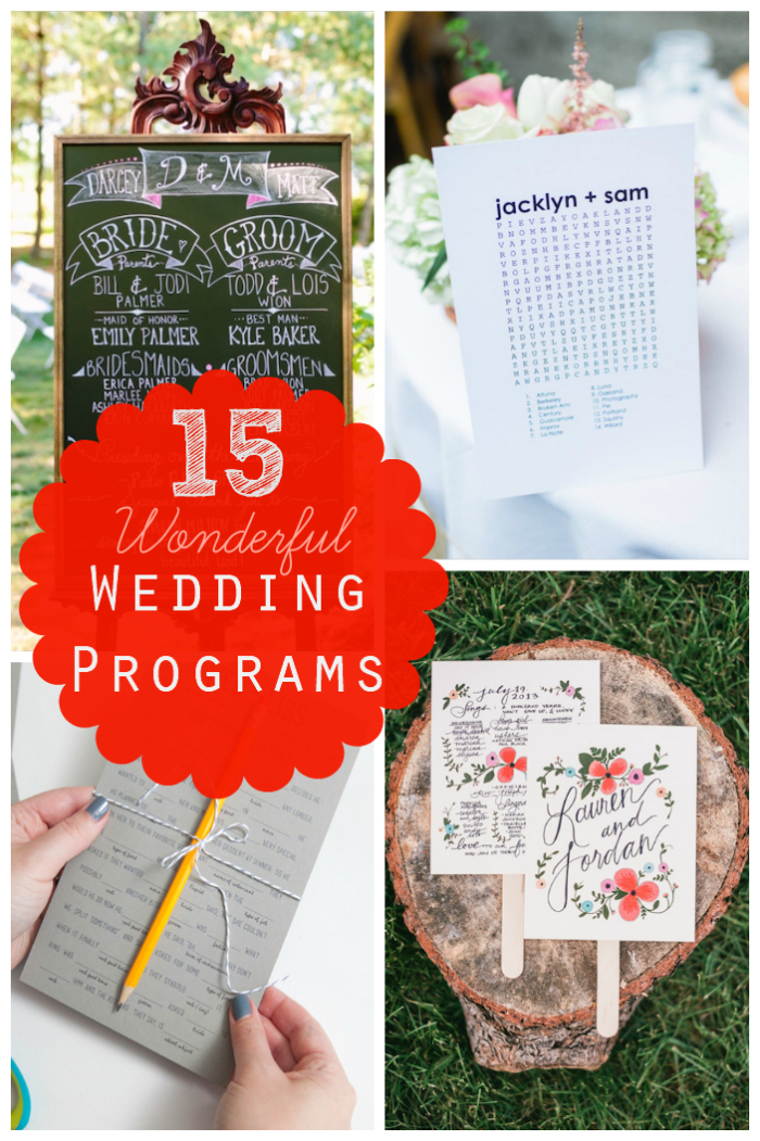 wedding program ideas