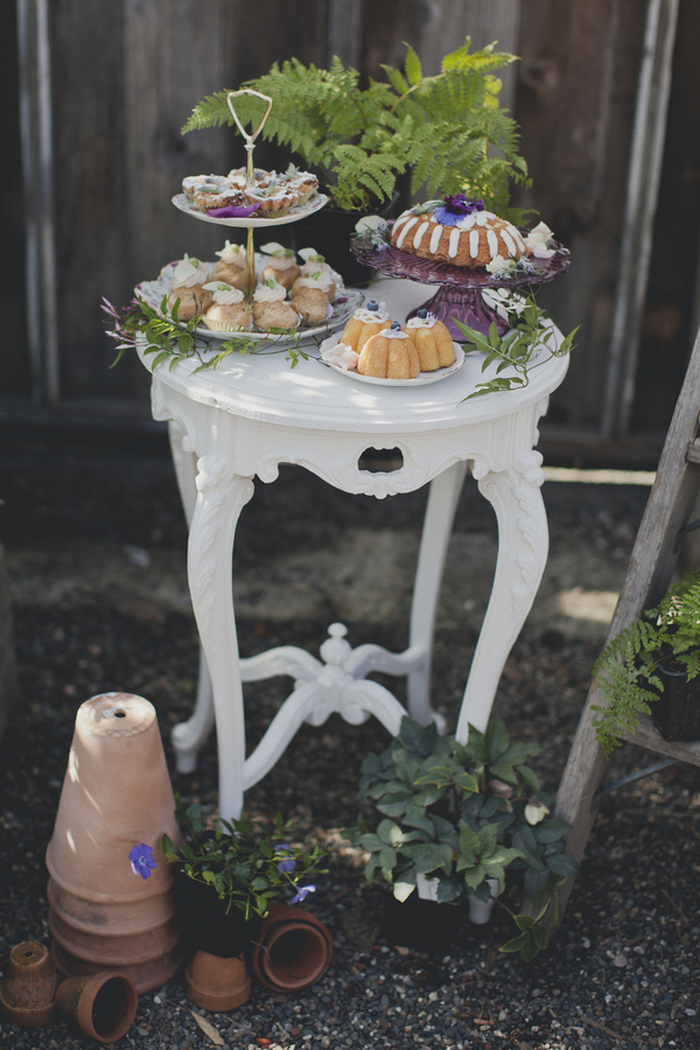 garden styled dessert table