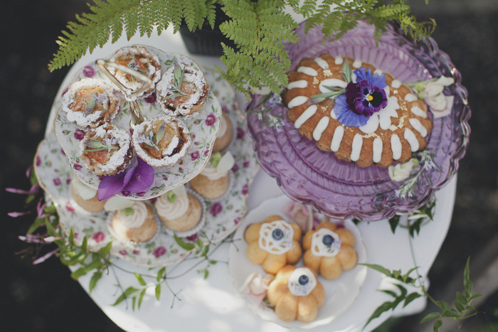 garden styled dessert table