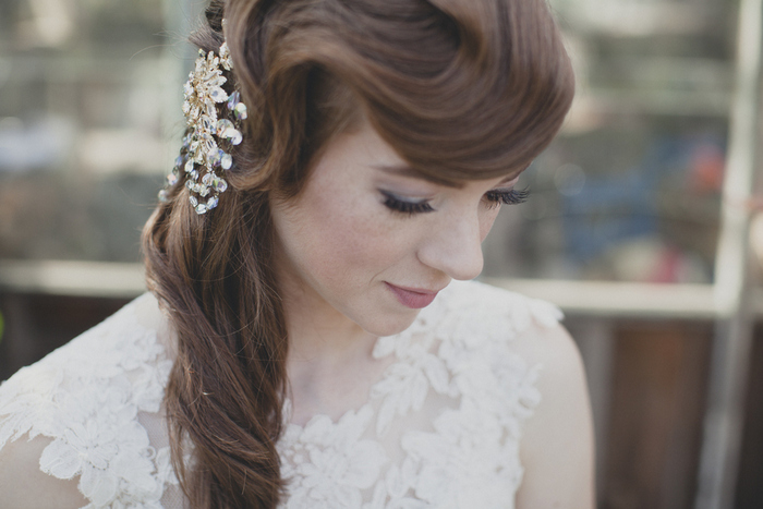 close-up bridal portrait