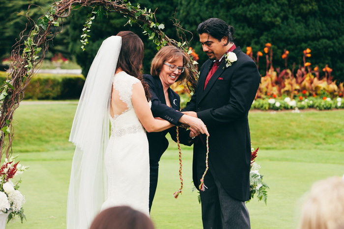 hand tying ceremony during wedding ceremony