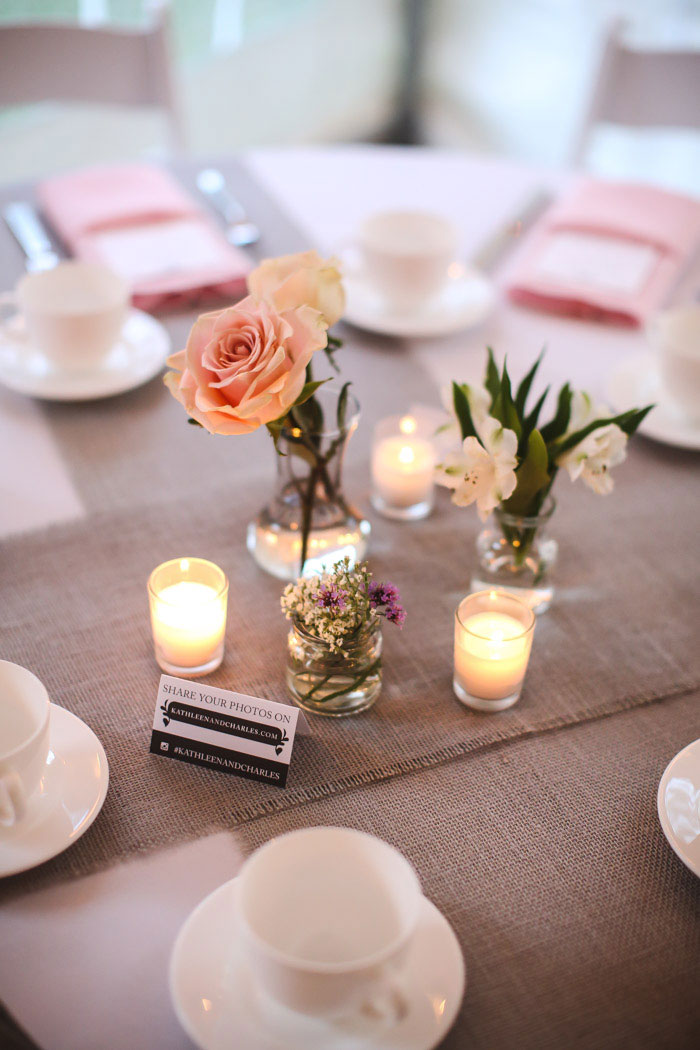 tea room wedding table setting