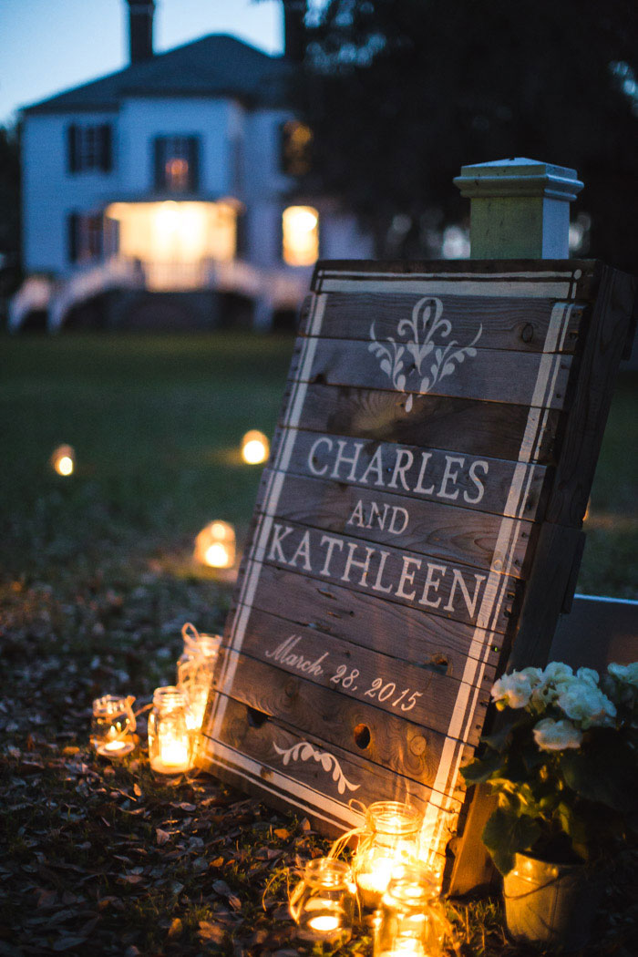 wooden wedding sign