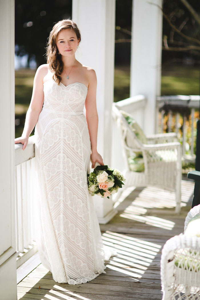 bride portrait on porch