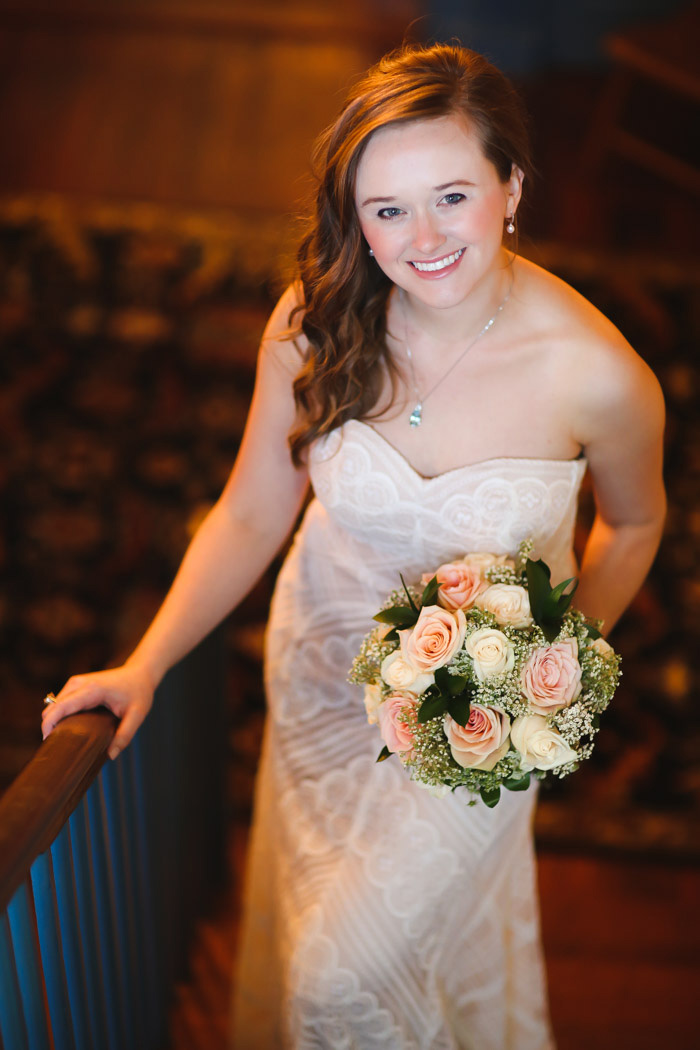 bride portrait on stairs