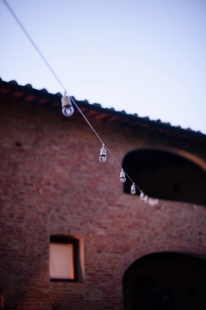 string lights at wedding reception