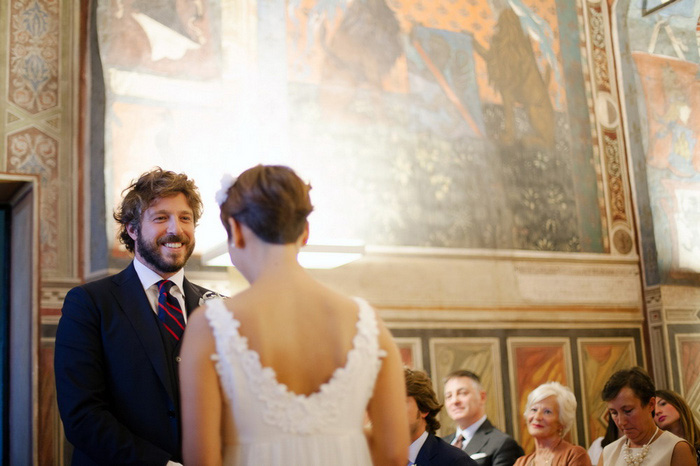 Tuscan church wedding ceremony