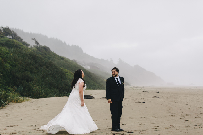 bride and groom first look