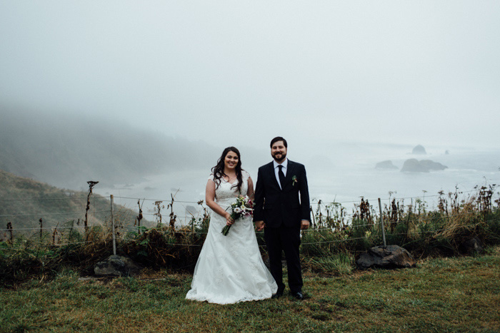 foggy wedding portrait