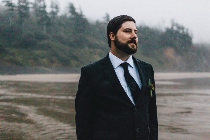 groom on Oregon beach