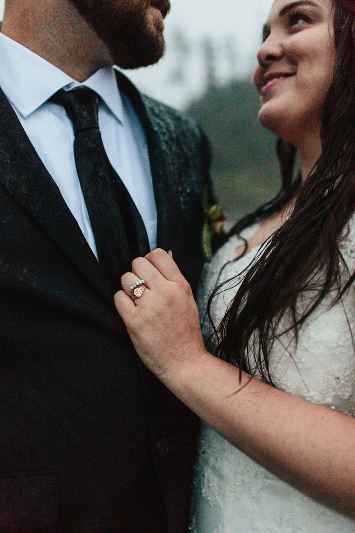 intimate bride and groom portrait