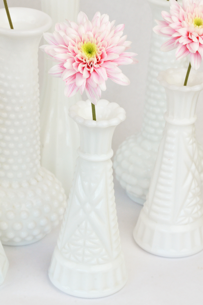 milk glass vase