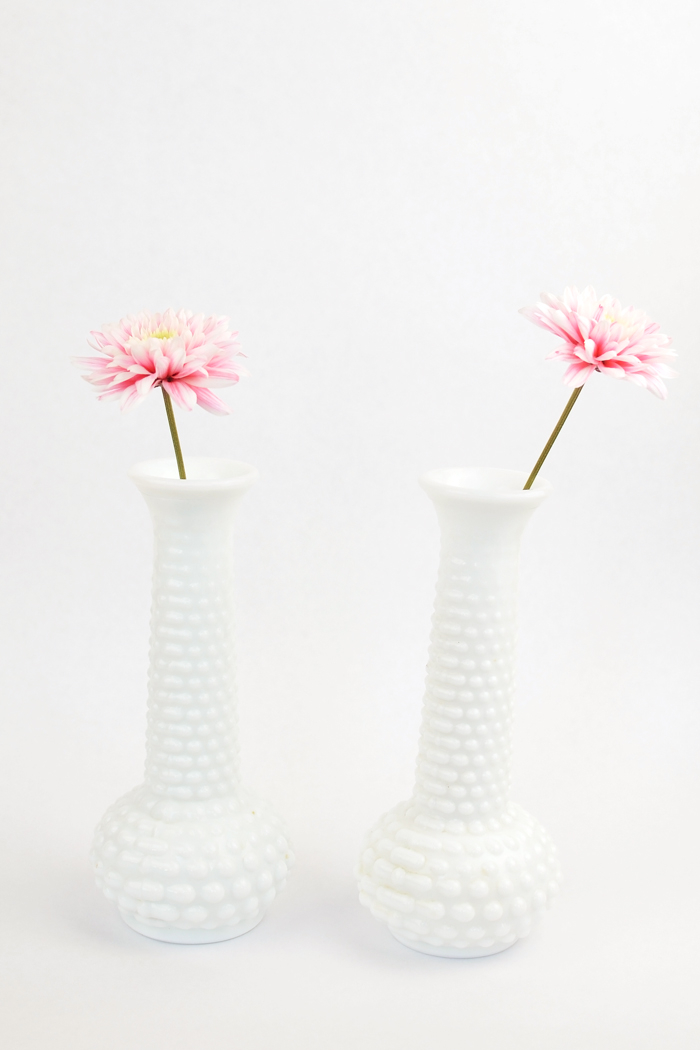 milk glass vases