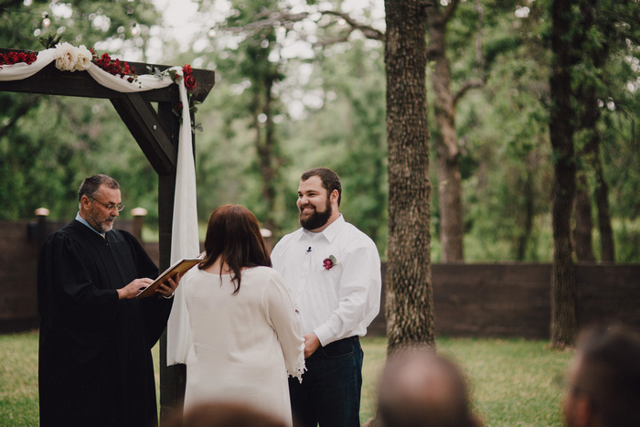 rustic outdoor Texas wedding ceremony