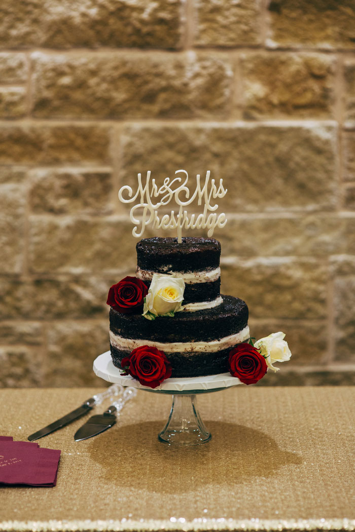 chocolate naked wedding cake