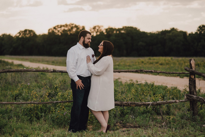 bride and groom portrait at sunset