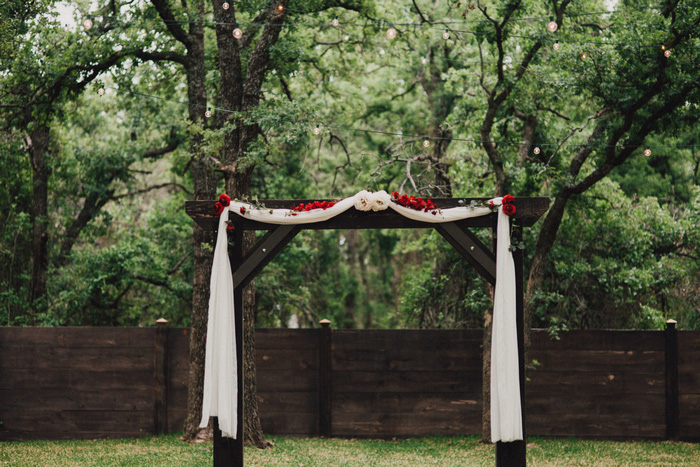 outdoor wedding altar