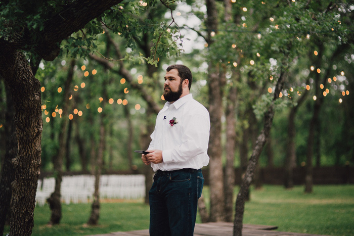 groom waiting to see his bride