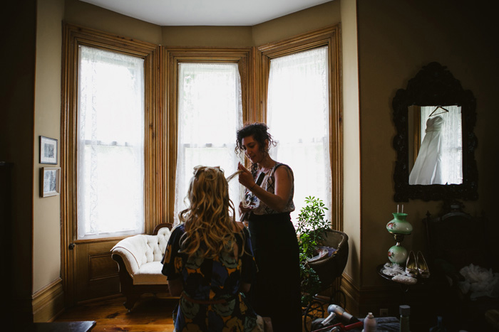 bride getting her make-up done