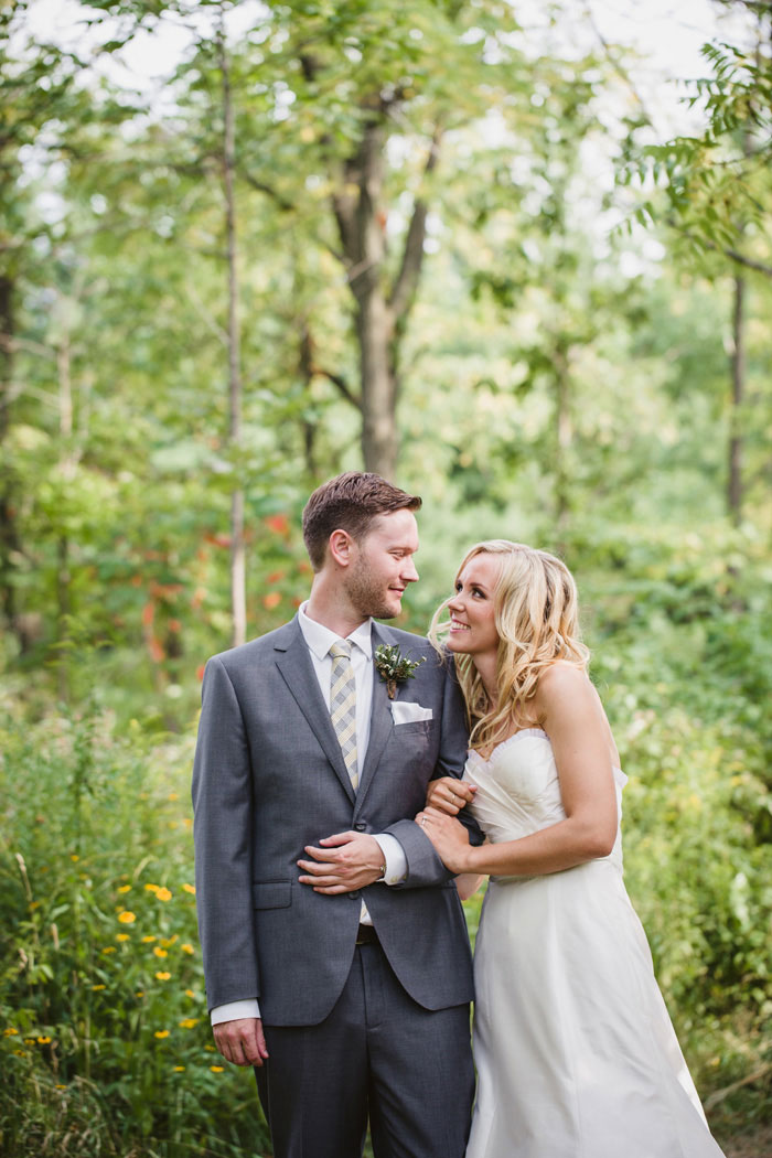 bride and groom first look