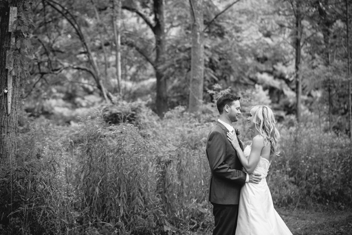 black and white wedding portrait