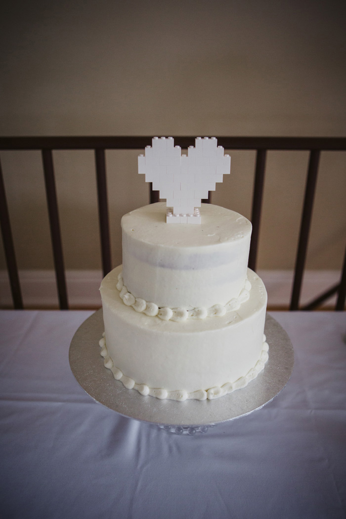 pixel heart cake topper