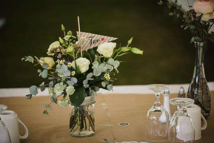 centerpiece and flag table number