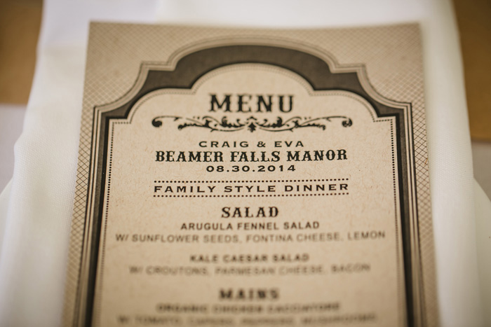 wedding menu