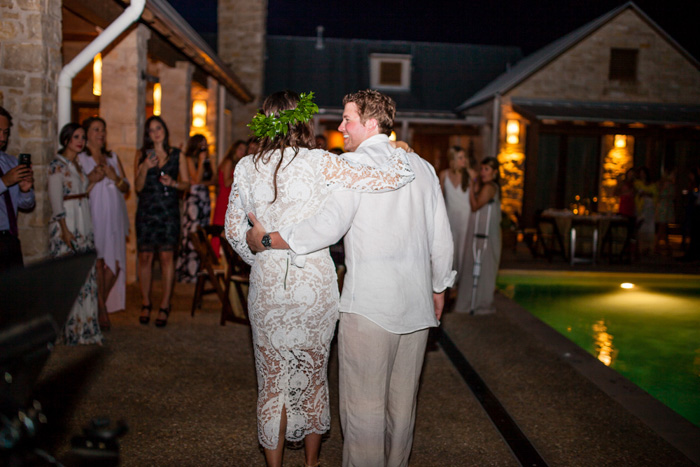 bride and groom at wedding recpetion