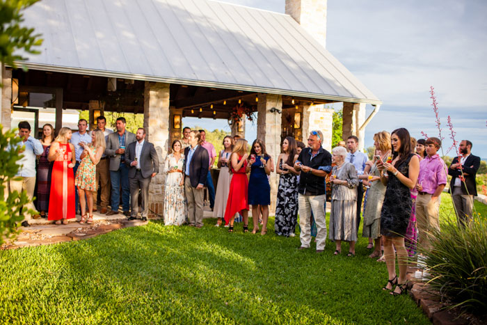 guests at outdoor wedding ceremony