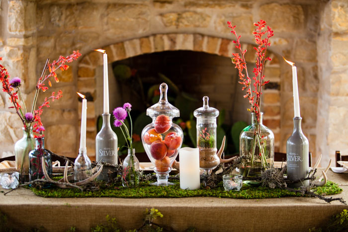 rustic texas wedding centerpiece