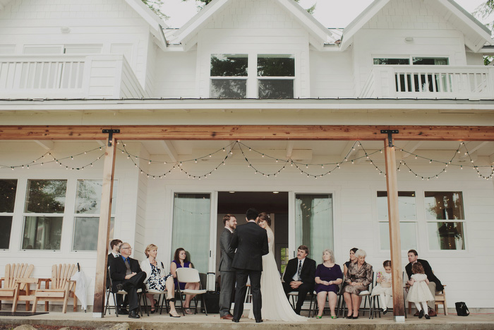 wedding ceremony on front porch