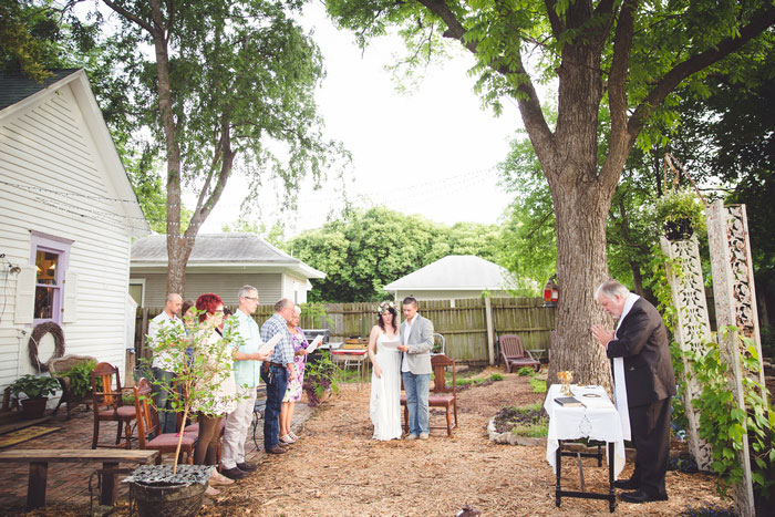 backyard Texas wedding ceremony