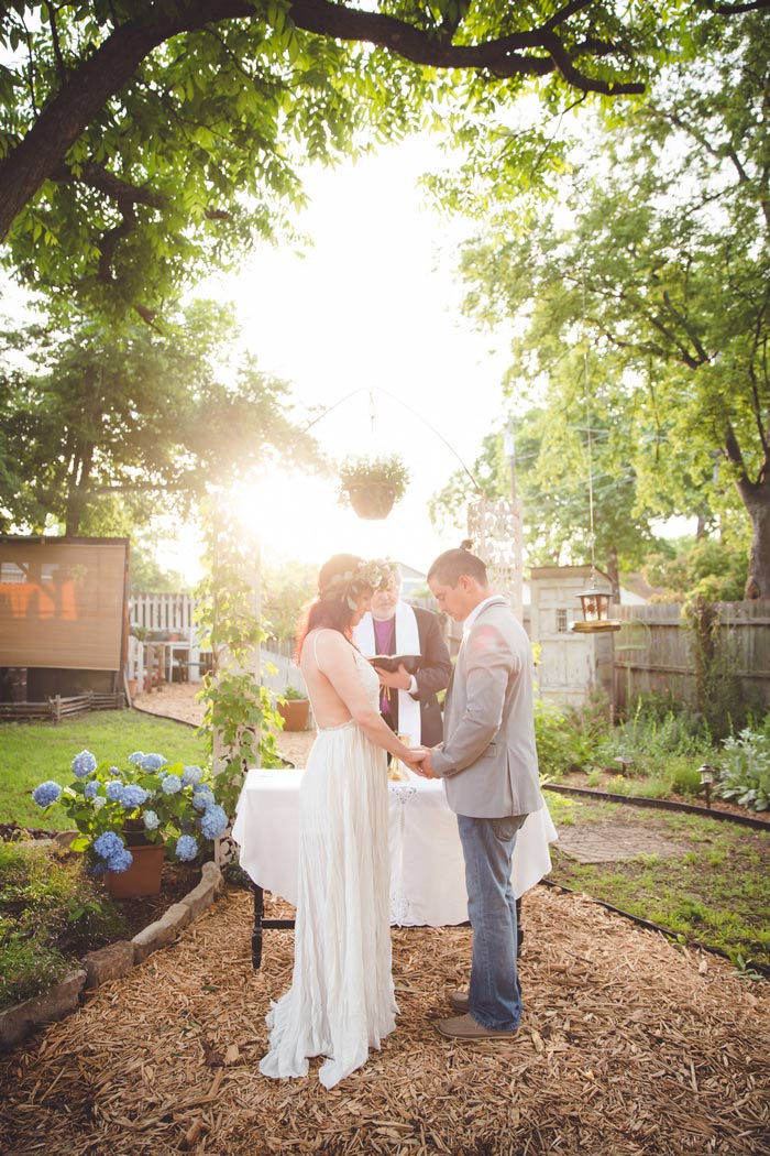 backyard Texas wedding ceremony