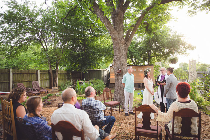 backyard Texas wedding ceremony