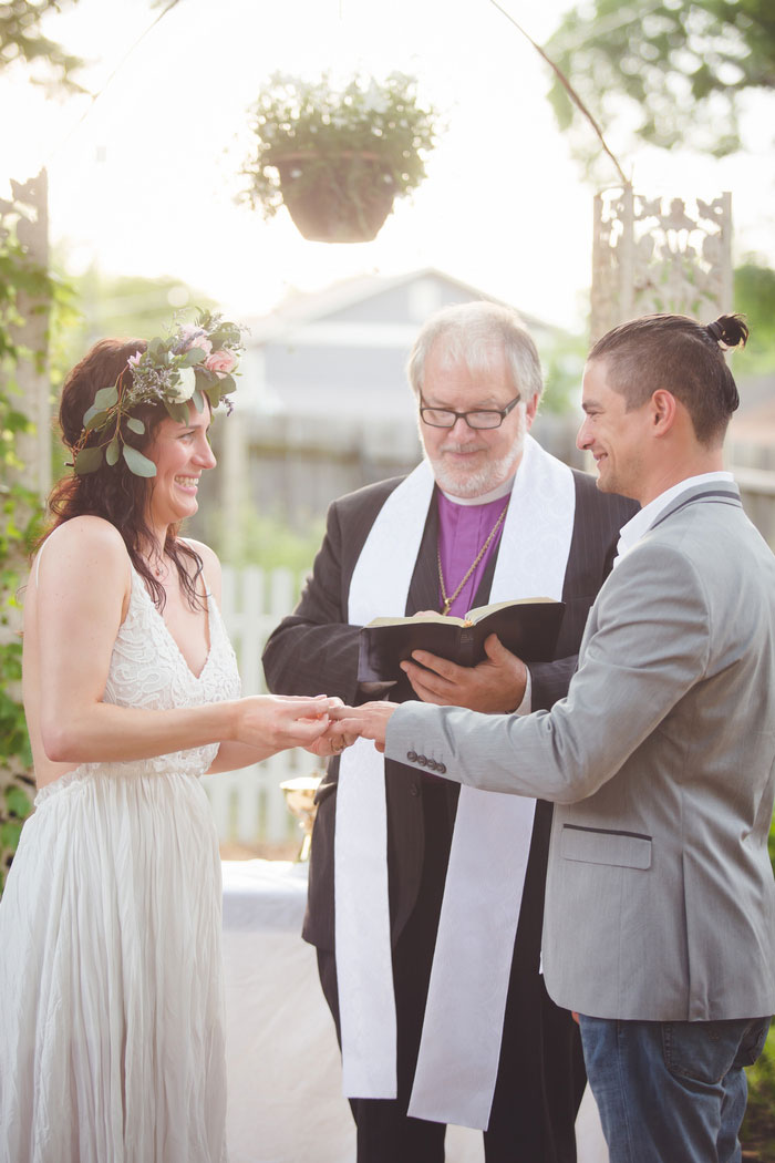 backyard Texas wedding ceremony