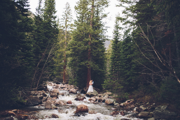 wedding portrait in Colorado wilderness