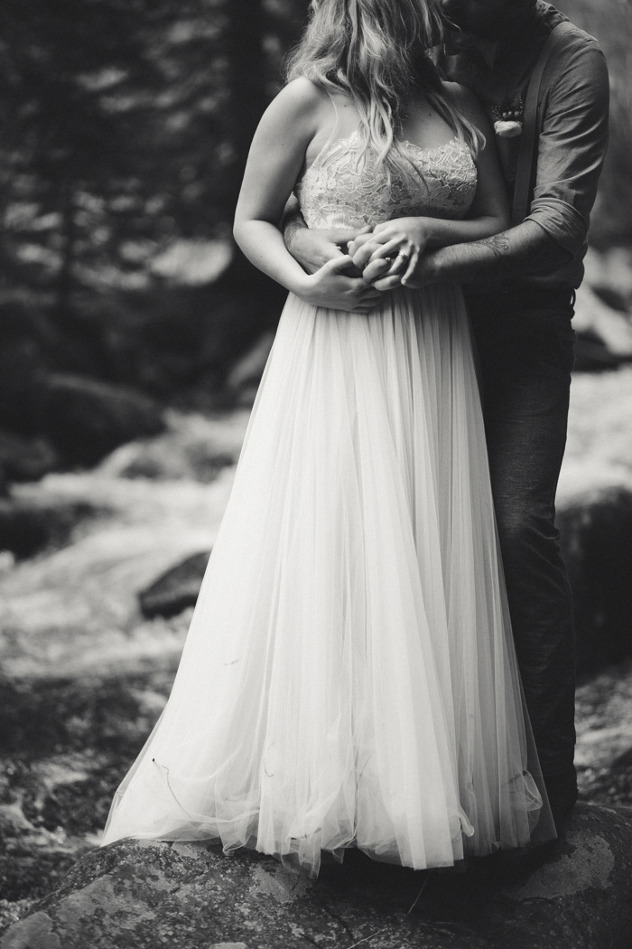 black and white wedding portrait