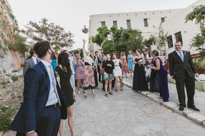 bouquet toss in Crete street