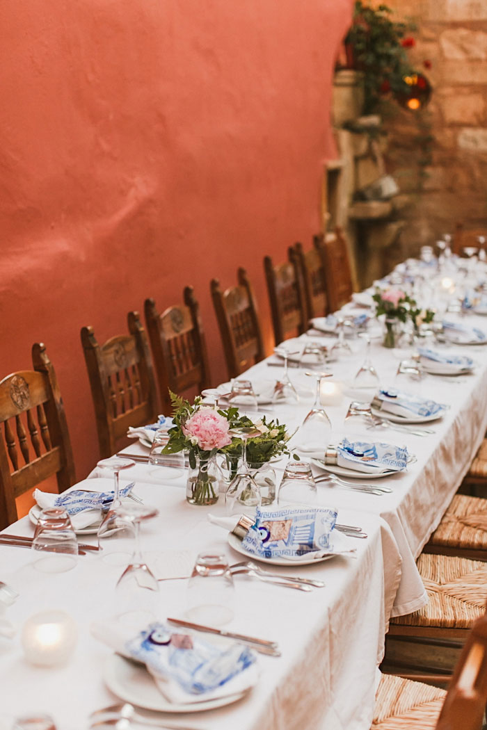 outdoor crete wedding reception set-up